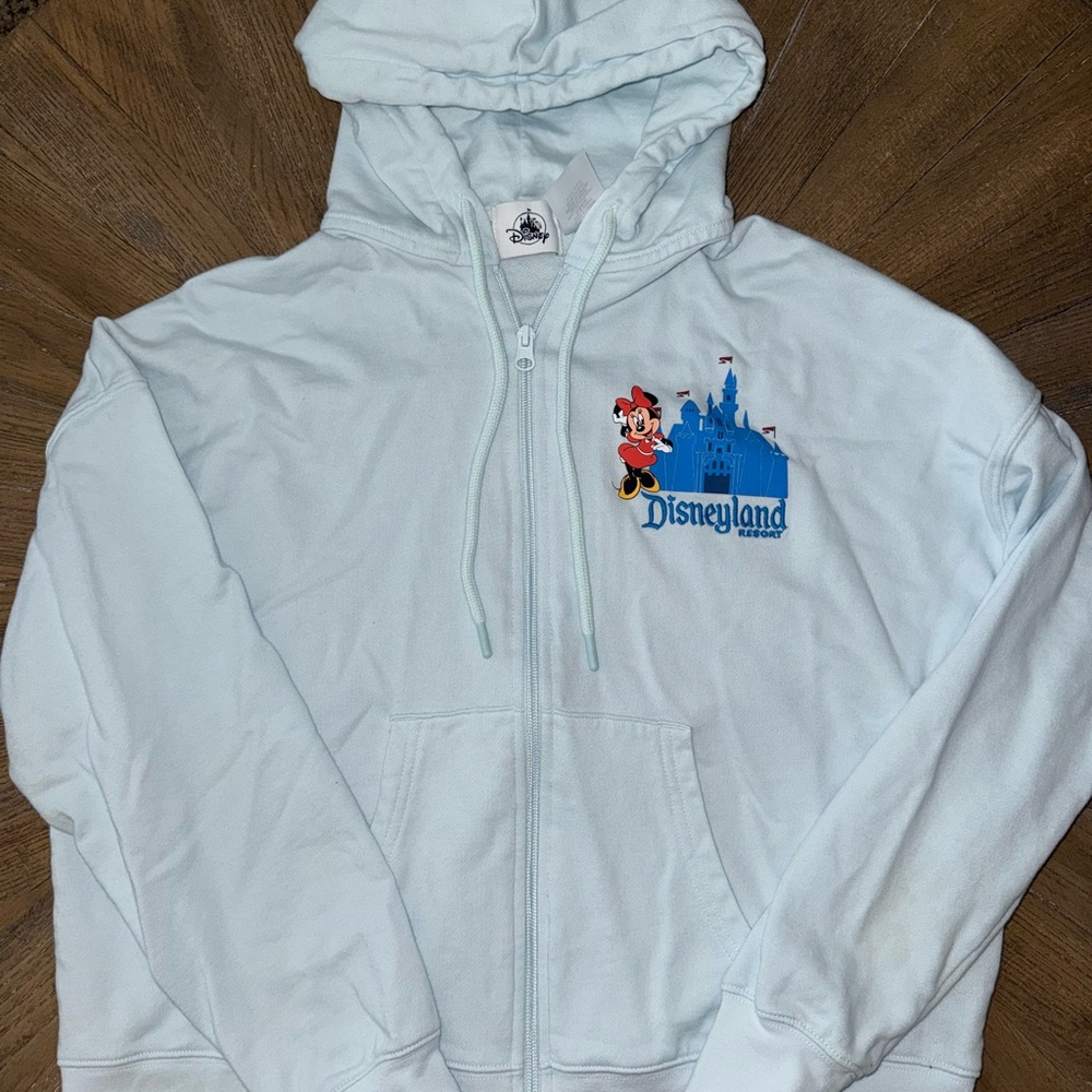 Disney World ADULT Light Blue XS Zip Up Hoodie